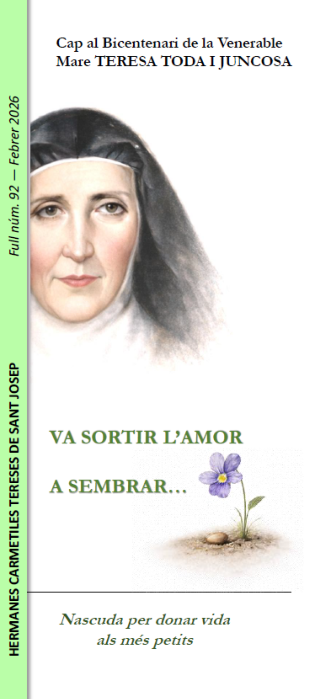 Hoja informativa 92.  Hacia el bicentenario de la Venerable Madre Teresa Toda (Catalán)
