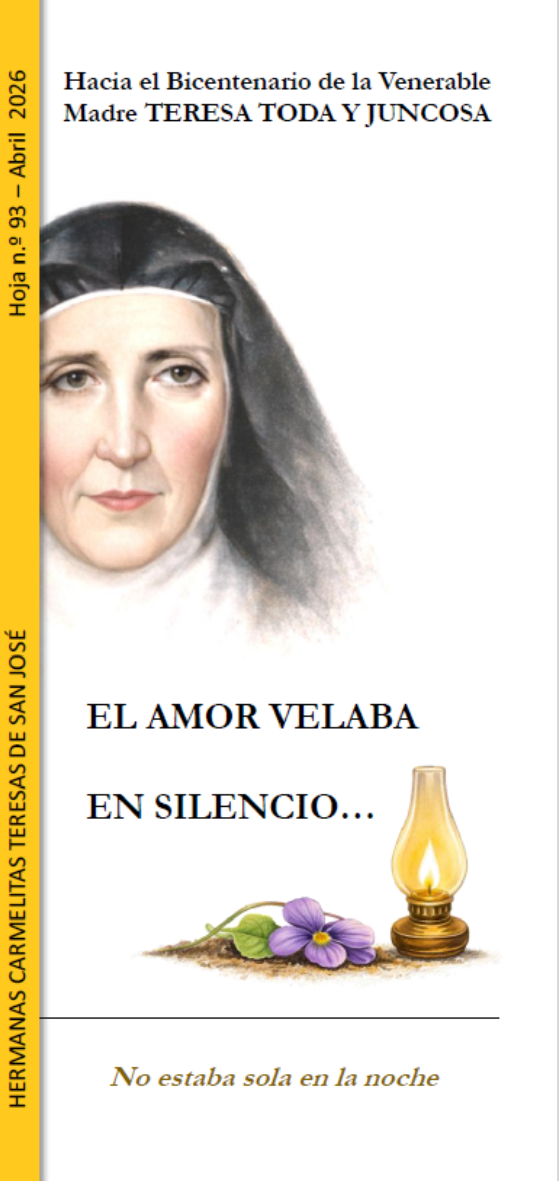 Hoja informativa 93.  Hacia el bicentenario de la Venerable Madre Teresa Toda (Castellano)
