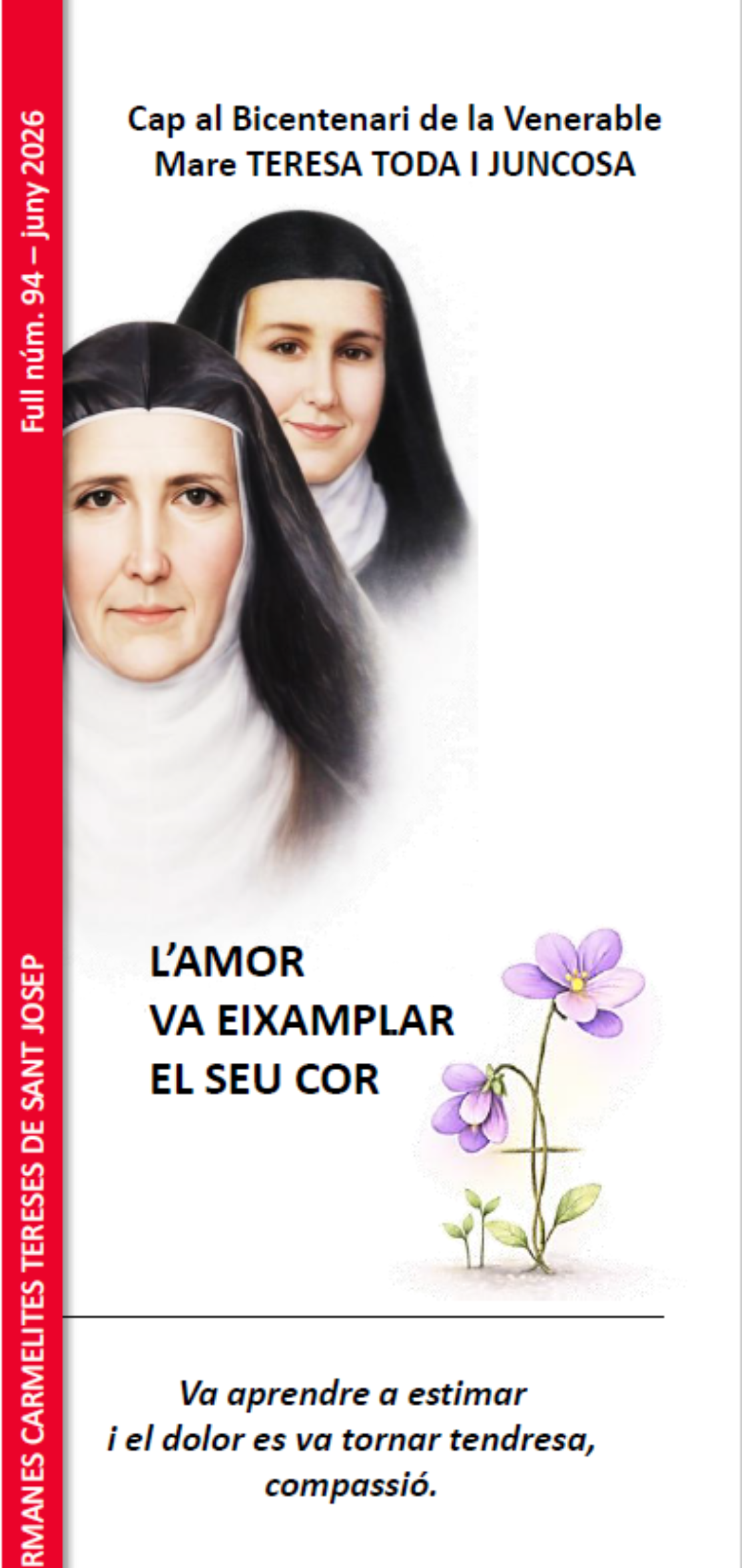 Hoja informativa 94.  Hacia el bicentenario de la Venerable Madre Teresa Toda (Catalán)